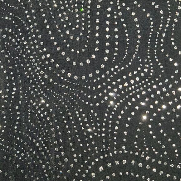 Vintage 90s Y2K Jump Black/Silver Metallic Glitter Sleeveless Formal Party Dress - Picture 4 of 8